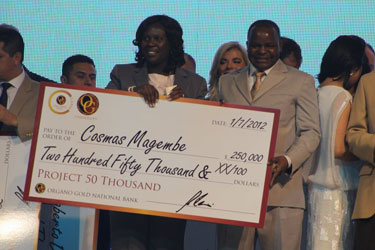 Cosmas Magembe $250,000 check 