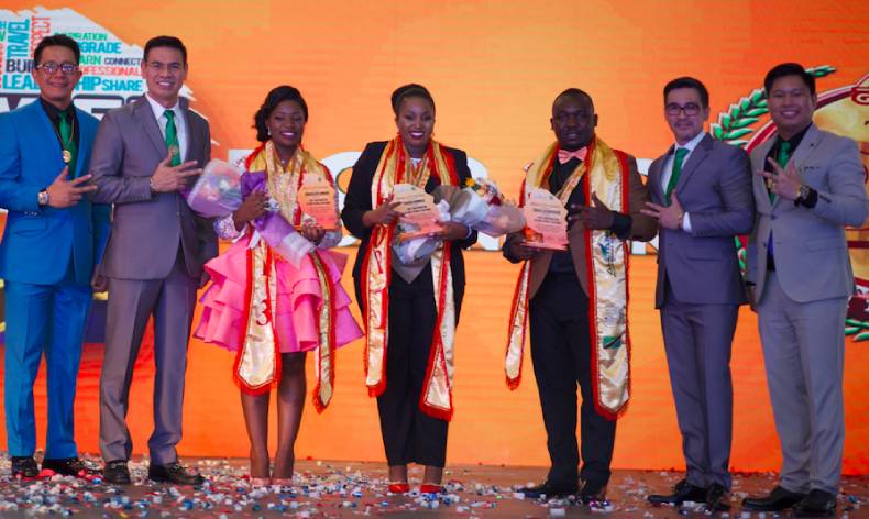 Top 3 Leaders Tanzania together with AIM Global Executives at the AIM Global Tanzania’s Anniversary Grand Celebration