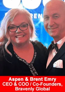 Aspen and Brent Emry, co-founders of Bravenly Global