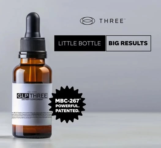 GLP THREE™ with MBC-267™ Powerful. Patented. Little bottle - big results.