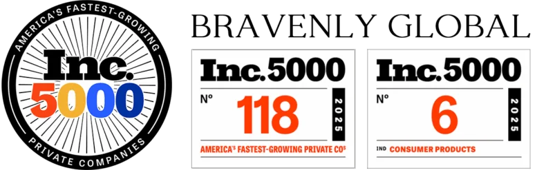 Inc. 5000 America's Fastest Growing Companies: Bravenly Global # 118 and #6 in Consumer Products