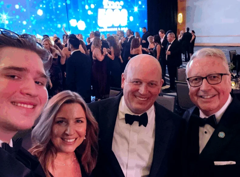 Bravenly at Inc. 5000 Gala; Liam, Sylvia & Garrett McGrath with Inc. Editor-in-Chief Mike Hofman