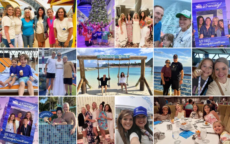 Families and Brand Partners enjoying shared experiences during the Bravenly Dream Trip Cruise in the Bahamas