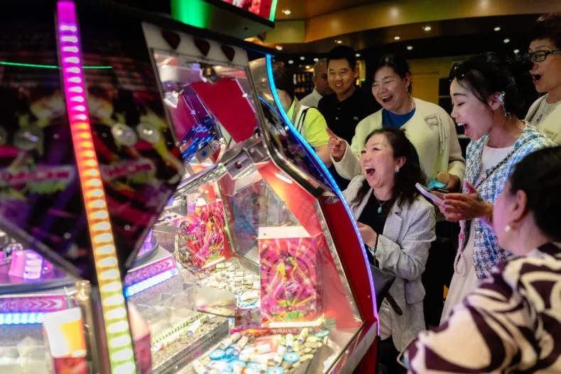 C1 affiliates enjoying onboard entertainment and arcade games