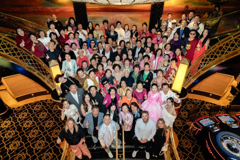 C1’s global affiliate team gathered in the atrium of the cruise ship
