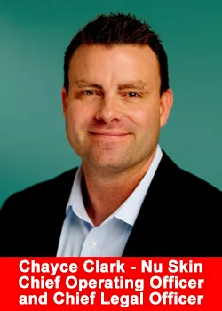 Chayce Clark, Chief Operating Officer and Chief Legal Officer at Nu Skin Enterprises