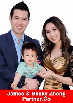 James and Becky Zheng with their family after advancing to Chairperson 4 at Partner.Co