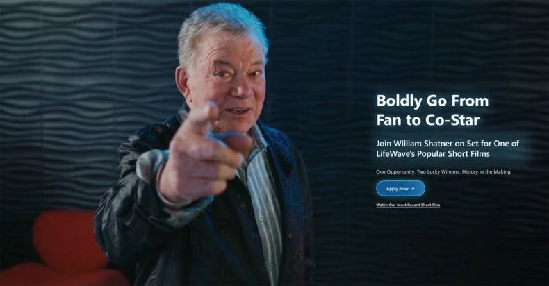 Two Lucky Winners Will Be On Set With LifeWave, Part of Short Films Starring William Shatner