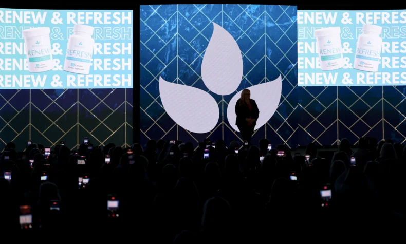 Bravenly Global CEO Aspen Emry presenting Renew and Refresh product launch at BNC26 conference