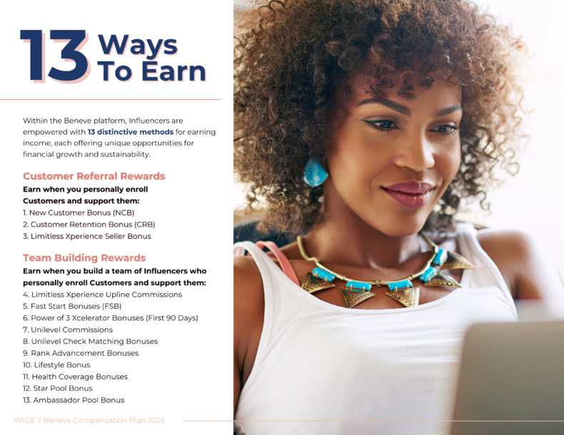 Beneve compensation plan 13 ways to earn overview