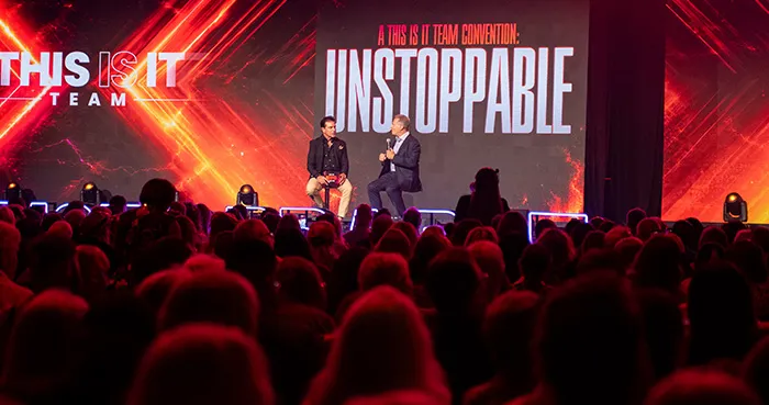LifeWave founder David Schmidt during an onstage conversation at UNSTOPPABLE Convention 2026