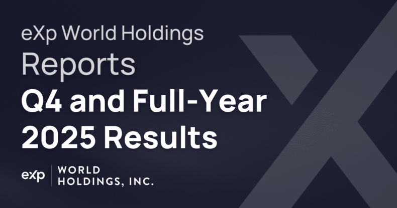 eXp World Holdings reports Q4 and full-year 2025 financial results announcement graphic