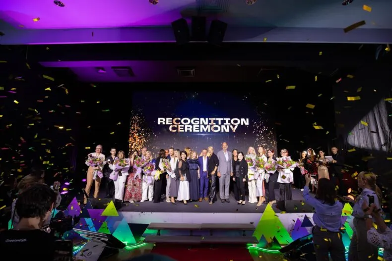 Greenway Global leaders on stage during the Recognition Ceremony at the Croatia Forum 2025.