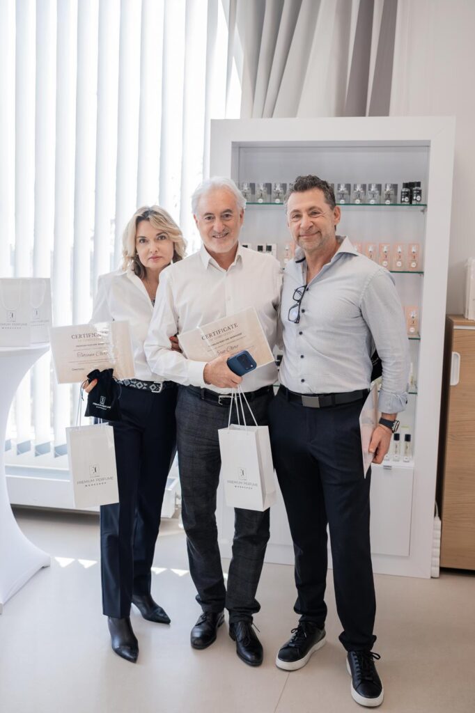 Greenway Global M Pro leaders receiving certificates at perfume factory