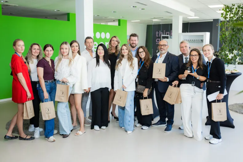 Greenway Global partners group photo at EnjoyCare perfume factory in Brno, Czech Republic during Master Pro promotional program.