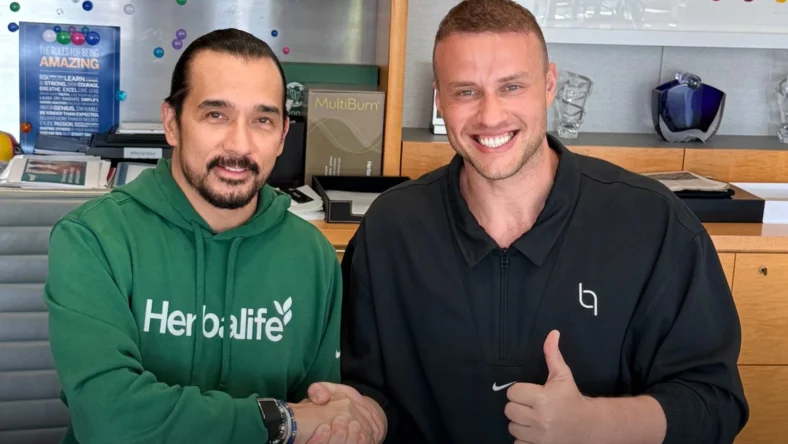 Herbalife CEO Stephan Gratziani (left) and Bioniq co-founder Vadim Fedotov