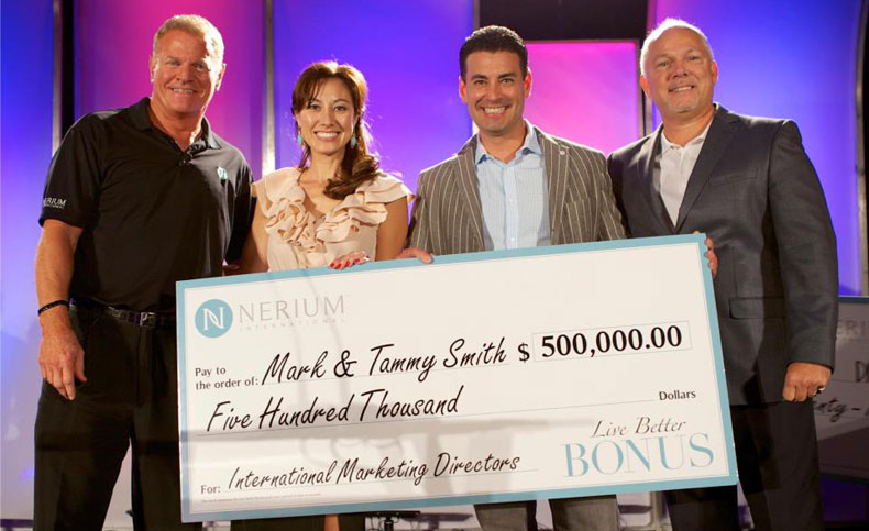 Mark O. Smith and Tammy Smith Bonus Check Nerium International