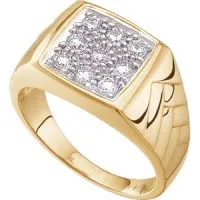 Anello con diamanti da uomo del commercio globale di ricchezza $ 2,450