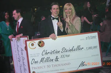 Christian Steinkeller with $1 million check