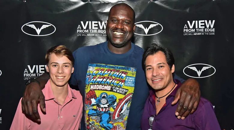 Shaq O'Neal, Wayne Nugent, Founder and CVO of WorldVentures, and his son, Zach