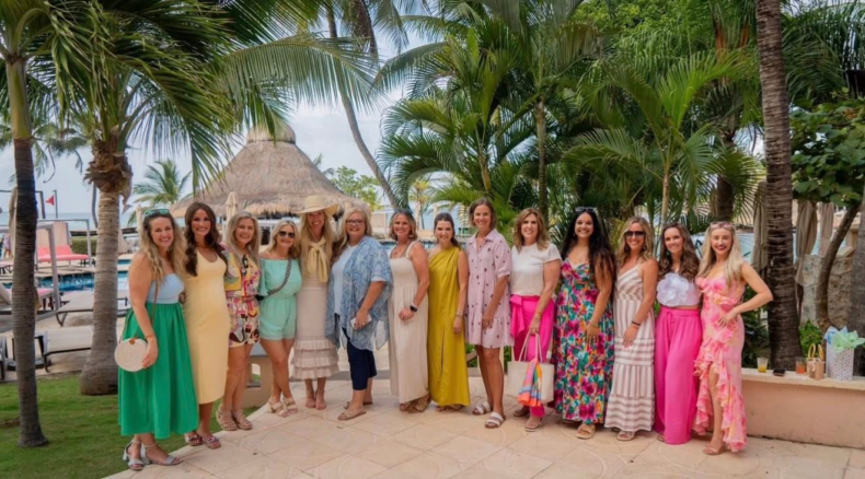 Laura Bangar’s Bravenly team during a company trip with founder and CEO Aspen Emry