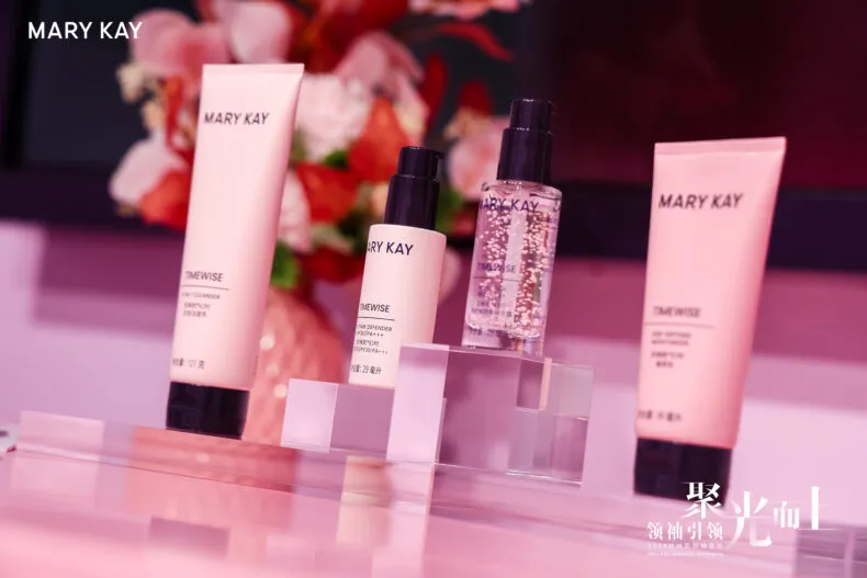 Mary Kay TimeWise skincare products displayed in China