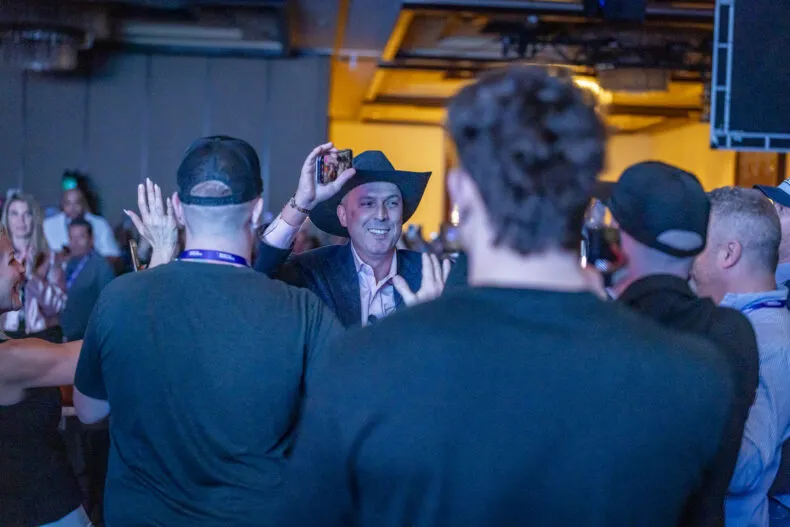 MWR Life leader celebrating with ambassadors at North America launch event