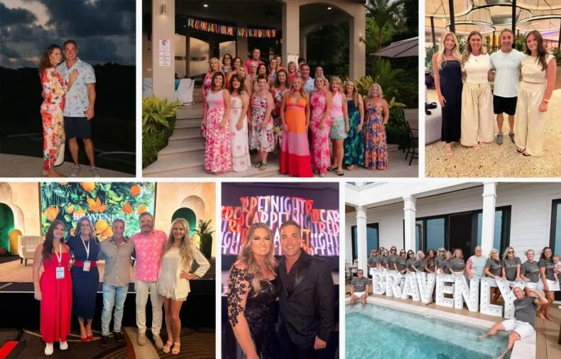 Ricky Durant with family, friends and Bravenly Global community members in a photo collage